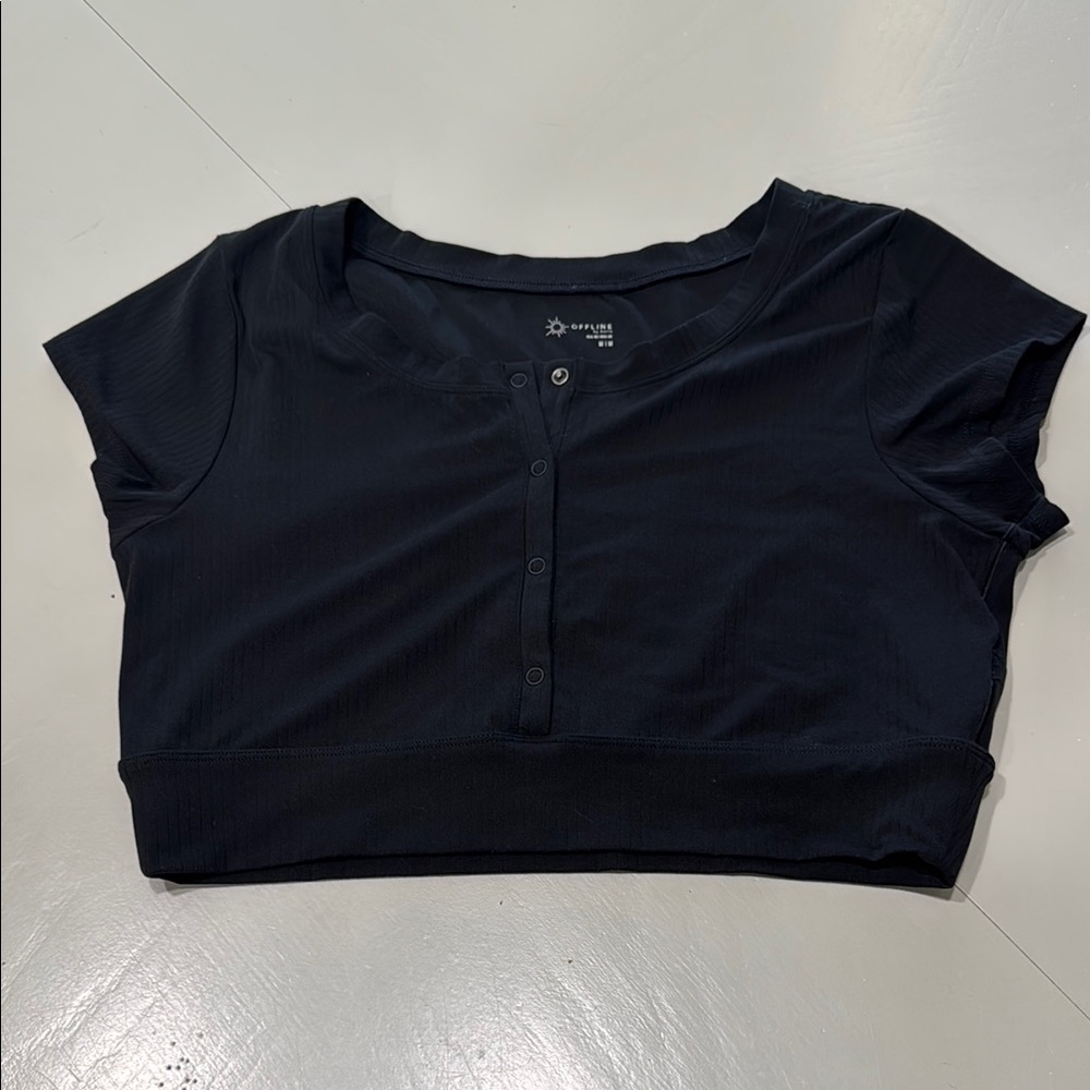 Aerie Offline Black Crop Top